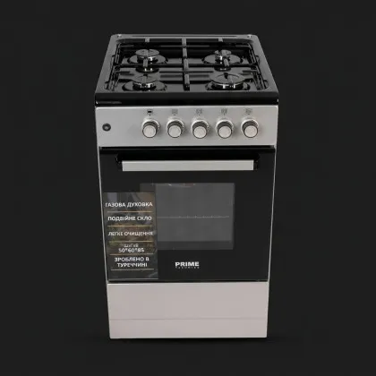 Плита газова PRIME TECHNICS 50 см, (PSG 54002 B) (Grey/Black) 