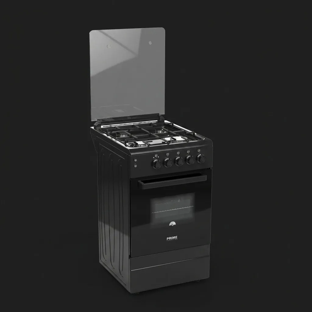 Плита газовая PRIME TECHNICS 50 см, (PSG 54015 D) (Black) 
