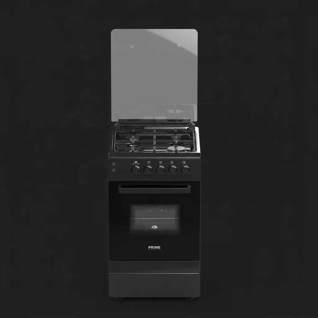 Плита газовая PRIME TECHNICS 50 см, (PSG 54015 D) (Black) 