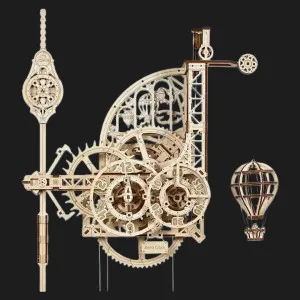 Дерев'яний 3D конструктор UGEARS Аеро Годинник. Настінний годинник із маятником (70154)