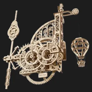 Дерев'яний 3D конструктор UGEARS Аеро Годинник. Настінний годинник із маятником (70154)