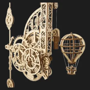 Дерев'яний 3D конструктор UGEARS Аеро Годинник. Настінний годинник із маятником (70154)