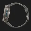 Garmin Fenix 9 43mm AMOLED Sapphire Titanium with Pebble Gray Silicone Band