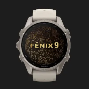 Garmin Fenix 9 43mm AMOLED Sapphire Titanium with Fog Gray Silicone Band
