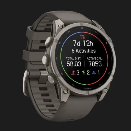Garmin Fenix 9 47mm AMOLED Sapphire Titanium with Pebble Gray Silicone Band