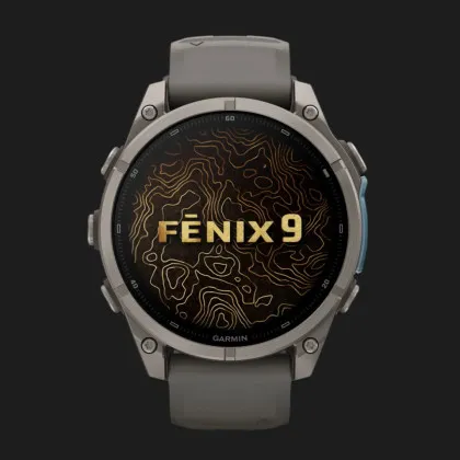 Garmin Fenix 9 47mm AMOLED Sapphire Titanium with Pebble Gray Silicone Band