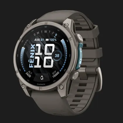 Garmin Fenix 9 47mm AMOLED Sapphire Titanium with Pebble Gray Silicone Band