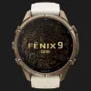 Garmin Fenix 9 Pro 43mm AMOLED Sapphire Autumn Gold Titanium with Cream/French Gray Silicone Band