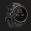 Garmin Fenix 9 47mm AMOLED Sapphire Carbon Gray DLC Titanium with Black Silicone Band