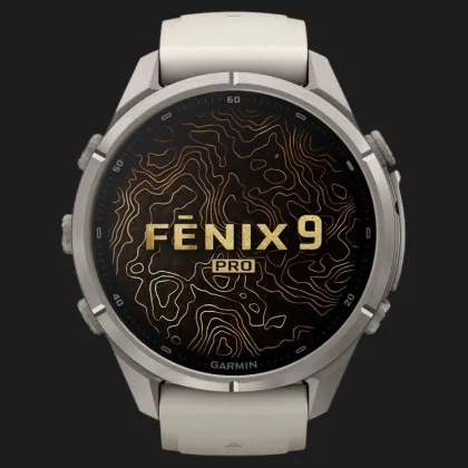 Garmin Fenix 9 Pro 43mm AMOLED Sapphire Titanium with Fog Gray/Dark Sandstone Silicone Band