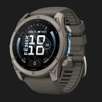 Garmin Fenix 9 51mm AMOLED Sapphire Titanium with Pebble Gray Silicone Band