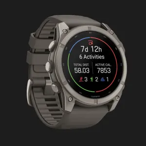 Garmin Fenix 9 51mm AMOLED Sapphire Titanium with Pebble Gray Silicone Band