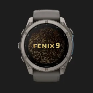 Garmin Fenix 9 51mm AMOLED Sapphire Titanium with Pebble Gray Silicone Band