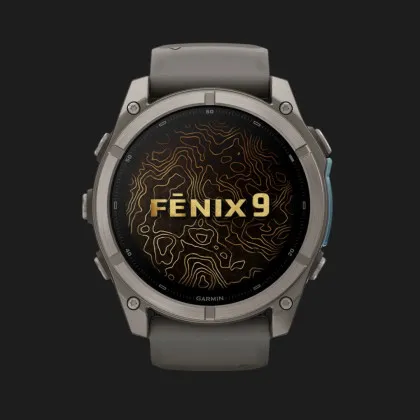 Garmin Fenix 9 51mm AMOLED Sapphire Titanium with Pebble Gray Silicone Band