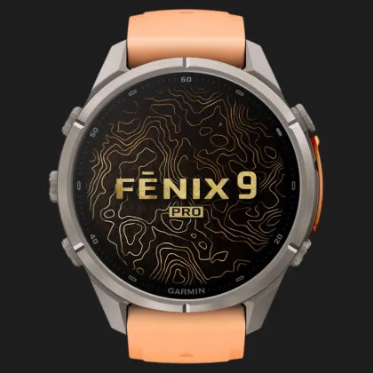 Garmin Fenix 9 Pro 43mm AMOLED Sapphire Titanium with Shell Pink/Autumn Orange Silicone Band
