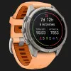 Garmin Fenix 9 Pro 43mm AMOLED Sapphire Titanium with Shell Pink/Autumn Orange Silicone Band