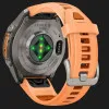 Garmin Fenix 9 Pro 43mm AMOLED Sapphire Titanium with Shell Pink/Autumn Orange Silicone Band