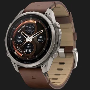 Garmin Fenix 9 Pro 47mm LTE AMOLED Sapphire Titanium with Walnut Leather Band
