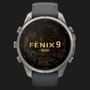 Garmin Fenix 9 Pro 47mm LTE AMOLED Sapphire Titanium with Graphite/Black Silicone Band