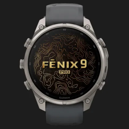 Garmin Fenix 9 Pro 47mm AMOLED Sapphire Titanium with Graphite/Black Silicone Band