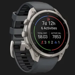 Garmin Fenix 9 Pro 47mm LTE AMOLED Sapphire Titanium with Graphite/Black Silicone Band