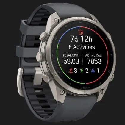 Garmin Fenix 9 Pro 47mm AMOLED Sapphire Titanium with Graphite/Black Silicone Band