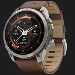 Garmin Fenix 9 Pro 51mm LTE AMOLED Sapphire Titanium with Walnut Leather Band
