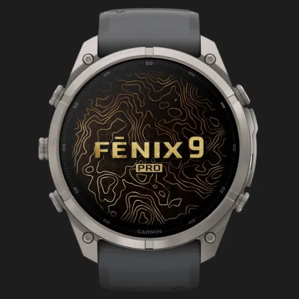Garmin Fenix 9 Pro 51mm AMOLED Sapphire Titanium with Graphite/Black Silicone Band