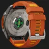 Garmin Fenix 9 Pro 51mm AMOLED Sapphire Titanium with Autumn Orange/Spark Orange Silicone Band