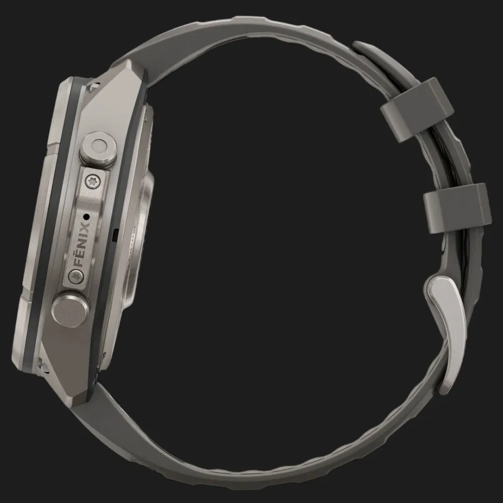 Garmin Fenix 9 Pro 47mm LTE Sapphire Solar Titanium with Pebble Gray/Silver Gray Silicone Band