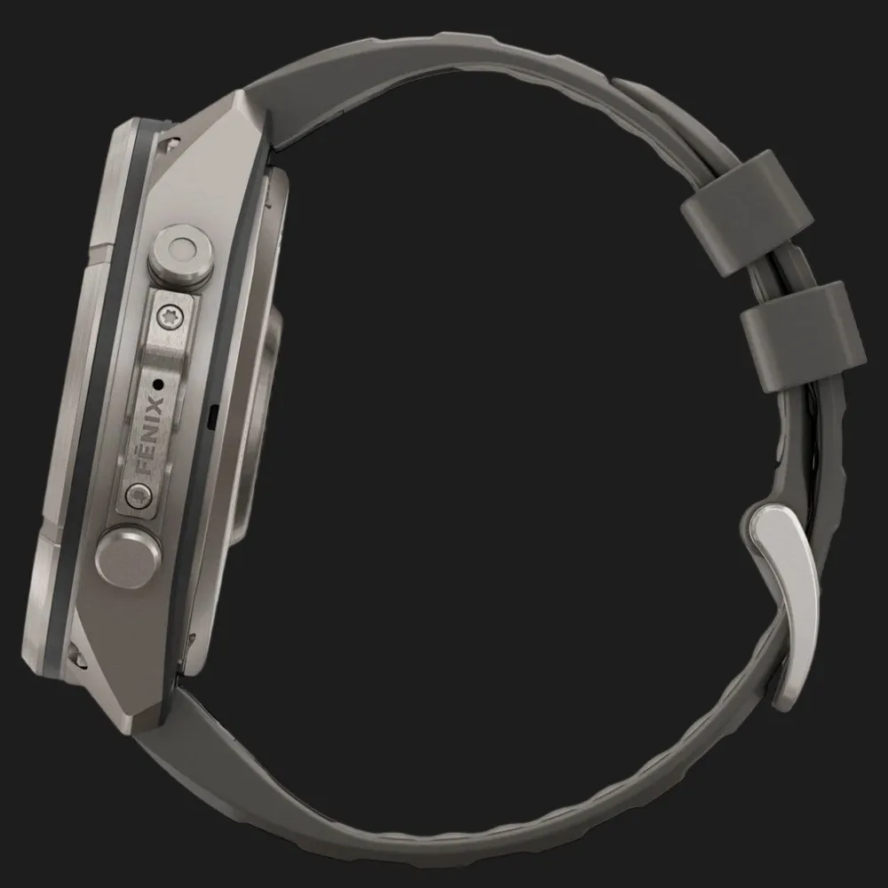 Garmin Fenix 9 Pro 51mm Sapphire Solar Titanium with Pebble Gray/Silver Gray Silicone Band