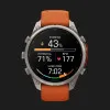 Garmin Fenix 9 Pro 47mm AMOLED Sapphire Titanium with Autumn Orange/Spark Orange Silicone Band