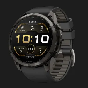 Garmin Fenix 9 Pro 51mm AMOLED Sapphire Carbon Gray DLC Titanium with Black/Pebble Gray Silicone Band
