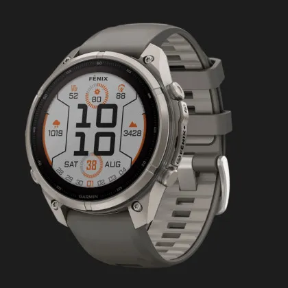 Garmin Fenix 9 Pro 47mm Sapphire Solar Titanium with Pebble Gray/Silver Gray Silicone Band