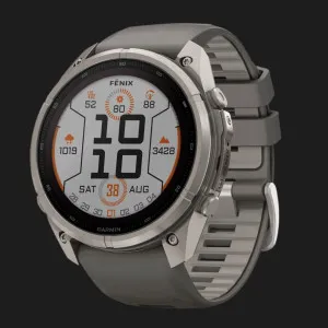 Garmin Fenix 9 Pro 51mm Sapphire Solar Titanium with Pebble Gray/Silver Gray Silicone Band