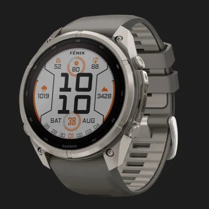 Garmin Fenix 9 Pro 51mm Sapphire Solar Titanium with Pebble Gray/Silver Gray Silicone Band