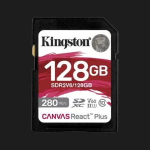 Карта пам'яті Kingston Canvas React Plus SDXC 128GB UHS-II U3 V60 (SDR2V6/128GB) в Хмельницькому