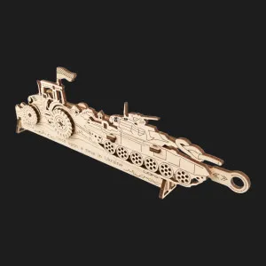 Деревянный 3D конструктор UGEARS Отважный трактор (70185)
