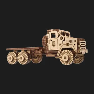 Деревянный 3D конструктор UGEARS Военный тягач (70199)