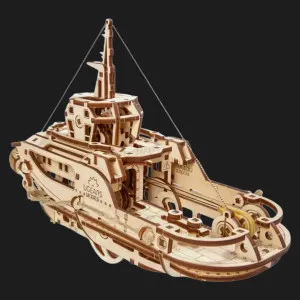 Деревянный 3D-конструктор UGEARS Буксир (70078)