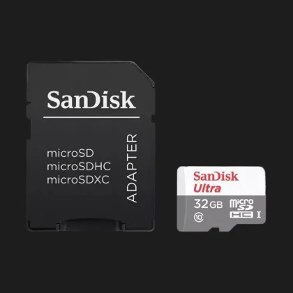 Карта памяти SanDisk microSDHC 32GB UHS-I Ultra + SD adapter (SDSQUNR-032G-GN3MA)