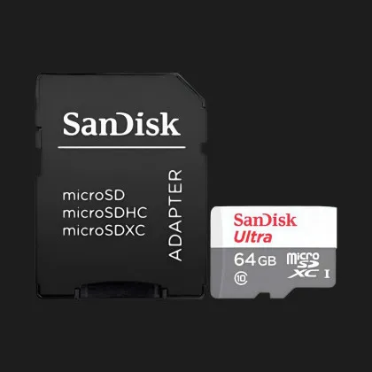 Карта пам'яті SanDisk microSDHC 64GB UHS-I Ultra + SD adapter (SDSQUNR-064G-GN3MA) в Берегові
