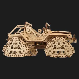 Деревянный 3D конструктор UGEARS Гусеничный внедорожник (70204)