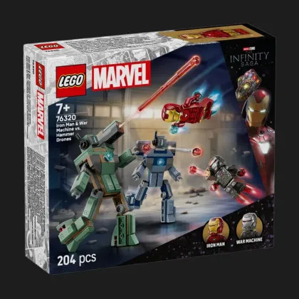 Конструктор LEGO Marvel Залізна людина та Бойова Машина проти Хаммер Дронів (76320)