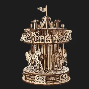 Деревянный 3D конструктор UGEARS Карусель (70129)