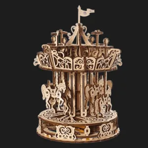 Деревянный 3D конструктор UGEARS Карусель (70129)