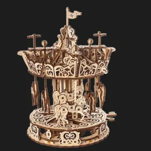 Деревянный 3D конструктор UGEARS Карусель (70129)