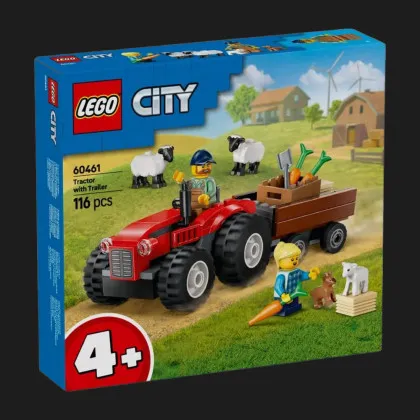 Конструктор LEGO Сity Червоний фермерський трактор із причепом (60461)