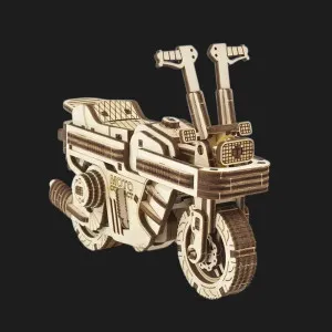 Деревянный 3D-конструктор UGEARS МОТО КОМПАКТ складной скутер (70168)