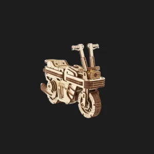 Деревянный 3D-конструктор UGEARS МОТО КОМПАКТ складной скутер (70168)
